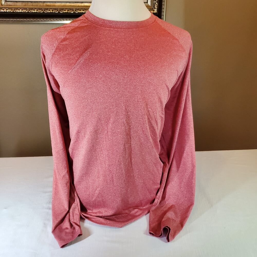 BCG Mens XXL Long Sleeve Shirt Pink Crew Neck Athletic Top